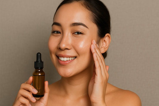 CBD cosmetics transforming skin – before and after illustration